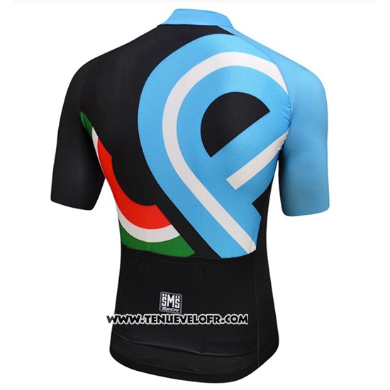 2018 Maillot Ciclismo Bici Amore Mio Noir et Bleu Manches Courtes et Cuissard